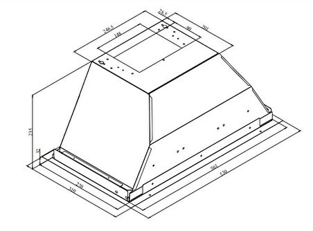 Silverline Astec 1170 60’lık Gömme Aspiratör Inox