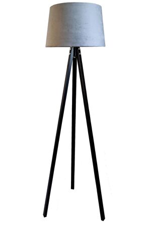 Beta Serisi 3 Ayaklı Tripod Masif Lambader (Açık Gri- Siyah Ayak)