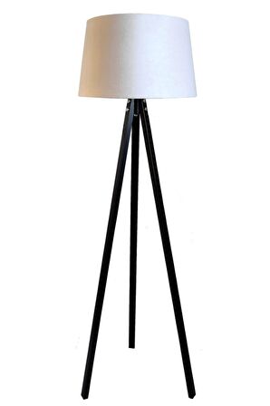 Beta Serisi 3 Ayaklı Tripod Masif Lambader( Kemik- Siyah Ayak)