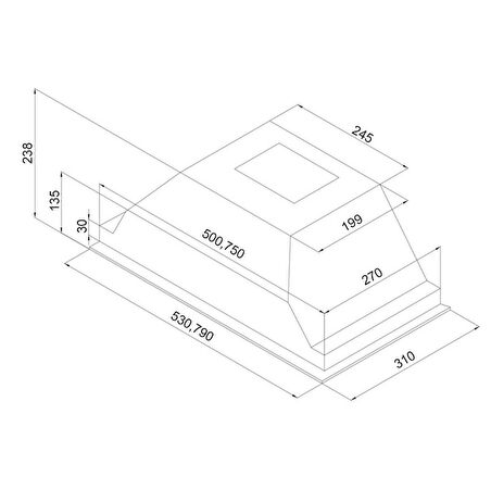Silverline Astec 1170 90’lık Gömme Aspiratör Inox