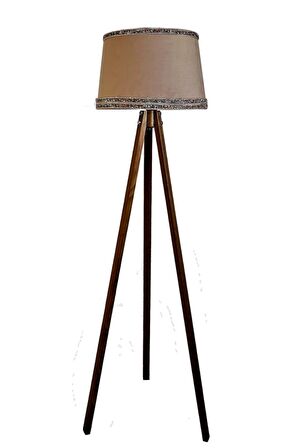 Hintişi Aks. Masif Tripod Lambader ( Sütlükahve/açık Ceviz)