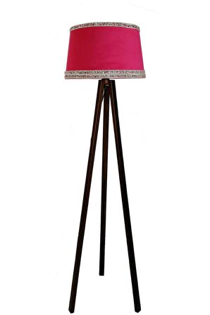 Hintişi Aks. Masif Tripod Lambader ( Bordo/koyu Ceviz)