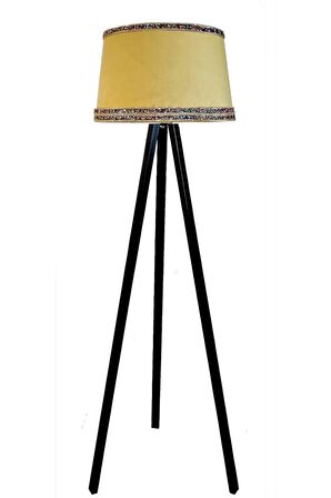 Hintişi Aks. Masif Tripod Lambader ( Hardal /siyah Ayak)