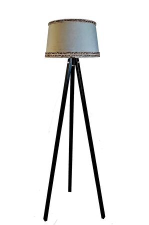 Hintişi Aks. Masif Tripod Lambader ( Açık Gri /siyah Ayak)