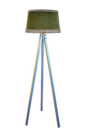 Hintişi Aks. Masif Tripod Lambader ( Yeşil/beyaz Ayak)