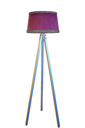 Hintişi Aks. Masif Tripod Lambader ( Mor/beyaz Ayak)