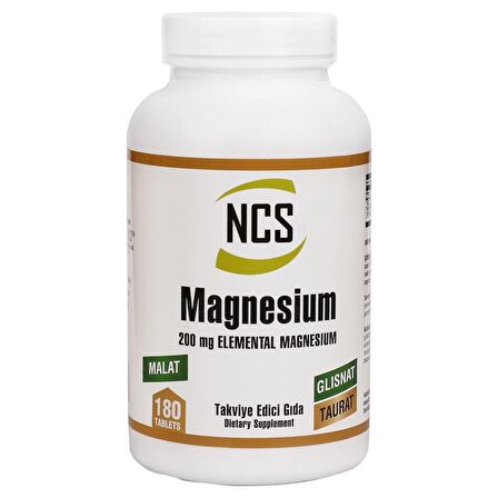 Ncs Magnezyum Bisglinisat Malat Taurat 200 mg 180 Tablet