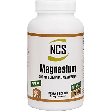 Ncs Magnezyum Bisglisinat Taurat Malat 200 mg 90 Tablet Magnesium