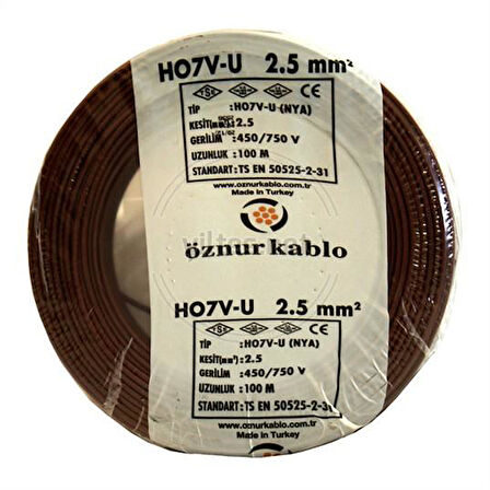 Öznur 2,5 Mm Nya Kablo - 100 Metre Kahverengi