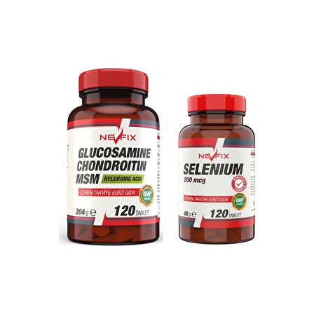 Nevfix Selenium 200 Mcg 120 Tablet Glucosamine Chondroitin Msm 120 Tablet