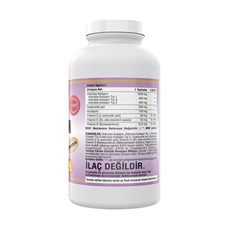 Ncs Collagen () (Tip) 1-2-3 Hyaluronic Acid 2 x 300 Tablet = 600 Tablet C   E   D Vitamini