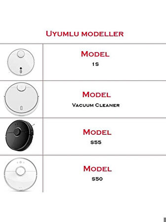 srfn ticaret Roborock S50/S55 Uyumlu Yan Fırça 2 Adet (Siyah)