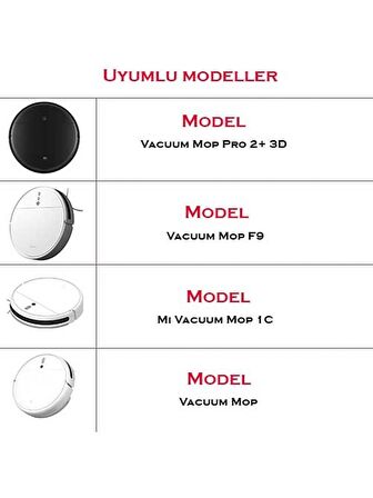srfn ticaret Xiaomi Vacuum Mop 2 (STYTJ03ZHM) Uyumlu 2li Mop Fiber Bezi