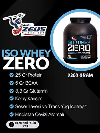 Zeus Nutrıtıon Iso Whey Zero Protein Tozu 2300Gr-Hindistan-Aroma