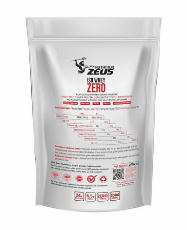 Zeus Nutrıtıon Iso Whey Zero Protein Tozu 2000Gr