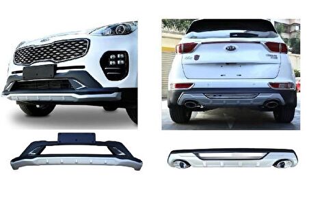 Kia sportage ön ve arka koruma difüzör 2016-2018 çift çıkış egzoz makyajsız kasalar