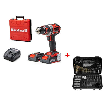 Einhell Tp-Cd 18/50 Li I Bl Çift Akülü Kömürsüz Darbeli Matkap + 103 Parça Matkap Ucu Seti