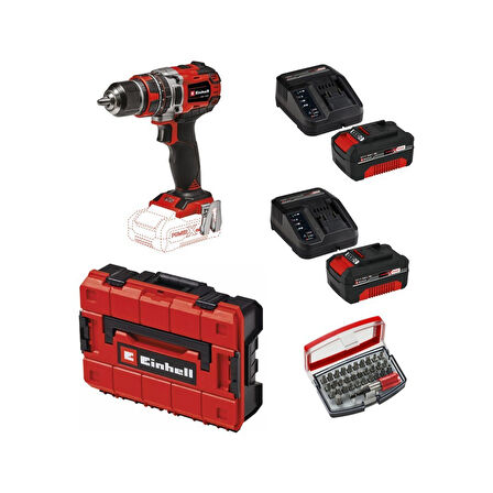 Einhell Tp-Cd 18/50 Li-I Bl Solo Akülü Vidalama Seti + 2 x 4 Ah Starter Kit (Bits Uç ve Çanta Dahil)