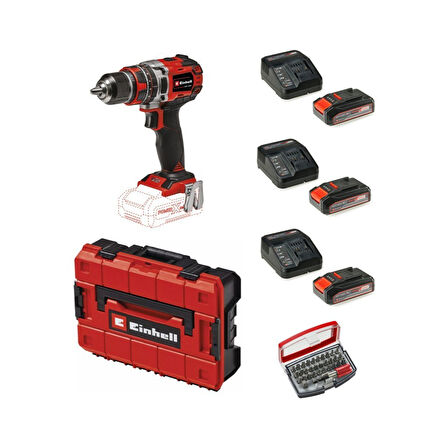 Einhell Tp-Cd 18/50 Li-I Bl Solo Akülü Vidalama Seti + 3 x 2.5 Ah Starter Kit (Bits Uç ve Çanta Dahil)