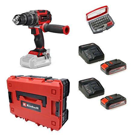 Einhell Tp-Cd 18/60 Li-I Bl Solo + 2 x 2.5 Ah Akü ve 32 Parça Bits Uç Seti (Çantalı)