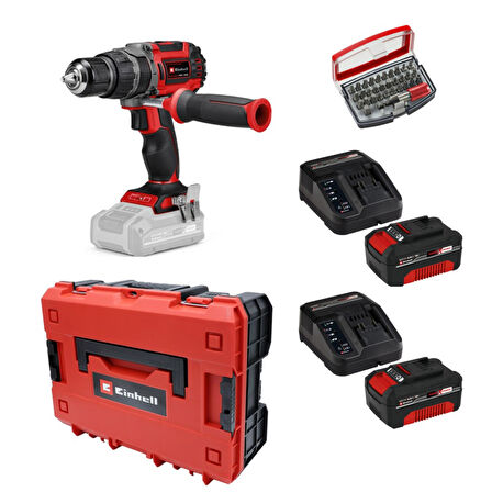 Einhell Tp-Cd 18/60 Li-I Bl Solo + 2 x 4 Ah Akü ve 32 Parça Bits Uç Seti (Çantalı)