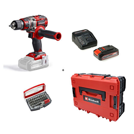 Einhell Tp-Cd 18/80 Li Bl Solo Darbesiz Matkap Vidalama + 1 x 2.5 Ah Starter Kit Akü (Çanta ve Bits Uç Dahil)