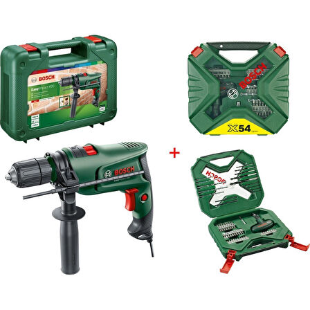 Bosch Easyımpact 600 Darbeli Matkap 600 Watt + 54 Parça Matkap Ucu Seti