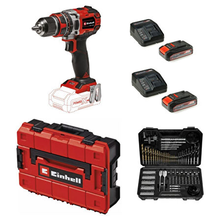 Einhell Tp-Cd 18/50 Li-I Bl Solo Akülü Vidalama + 2 x 2.5 Ah Akü ve 103 Parça Uç Seti (Çanta Dahil)