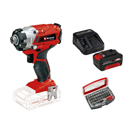 Einhell Te-Cı 18/1 Li - Solo Torklu Darbeli Matkap + 1 x 4 Ah Starter Kit Akü (Bits Uç Dahil)