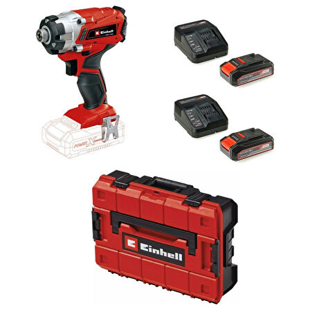 Einhell TE-CI 18/1 Li - Solo Torklu Darbeli Matkap + 2 x 2.5 Ah Starter Kit Akü (Çanta Dahil)