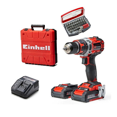 Einhell Tp-Cd 18/50 Li I Bl Kömürsüz Çift 2 Ah Akülü Darbeli Matkap + Kwb 32 Parça Bits Uç Seti