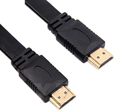 Lunatic 9649 0.5 Metre Yassı Flat Slim Hdmi Kablo Uyumlu 4k Full Hd 4k 60hz 2.0 Uyumlu 4K 60p çözünürlük uyumlu 18 Gbps veri aktarım hızı, ethernet kanallı