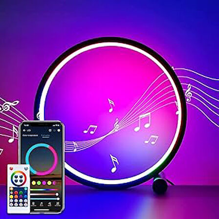 Akıllı LED Gece Lambası RGBIC Masaüstü Atmosfer Masa Lambası Bluetooth APP Kontrol Oyun Odası Yatak Odası Başucu Dekorasyon için Uygun 052wifi