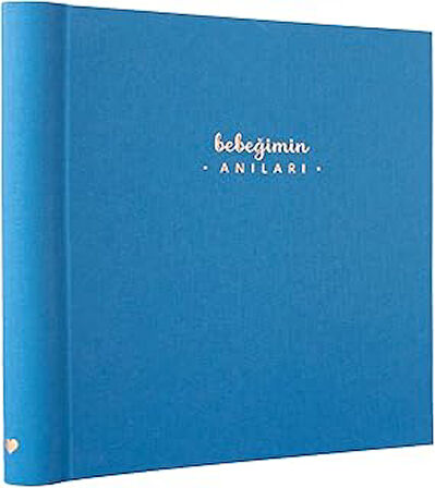 Lopapen - Gök Mavisi Bebeğimin Anıları - Bebek Anı Defteri ve Fotoğraf Albümü - 22 x 22 cm.