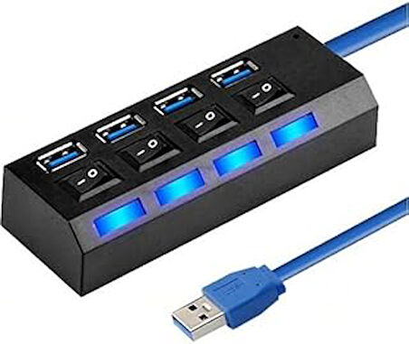 PrimeX Plus PX-2574 Connect USB Hub, 4 Port USB 3.0 Çoklayıcı, Anahtarlı USB Çoklayıcı