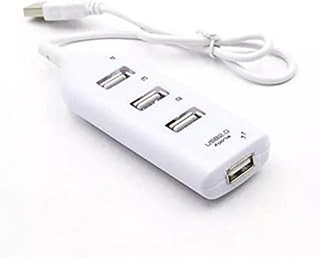 4 Port USB Çoğaltıcı Çoklayıcı Hub USB 2.0 Çoklama PC Laptop - Beyaz