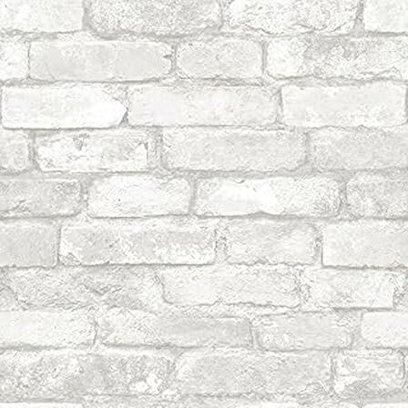 Wallpops NuWallpaper "Gri ve Beyaz Tuğla" Soyup Yapıştır Duvar Kağıdı