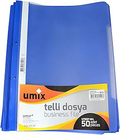 UMIXC A4 TELLİ DOSYA 50'Lİ MAVİ