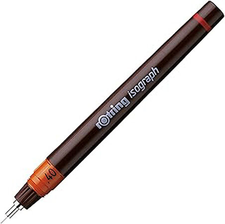 rOtring Isograph Teknik Çizim Kalemi, 0,4 mm, Siyah mürekkep