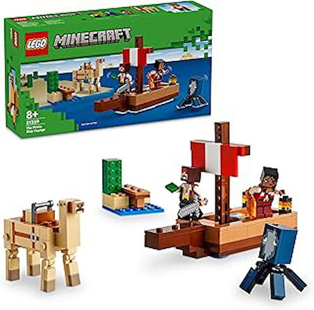 Minecraft Korsan Gemisi Yolculuğu 21259 – 8 Yaş ve Üzeri Macera Oyunları Seven Çocuklar İçin Korsan, Mürekkep Balığı ve Deve içeren Yaratıcı Oyuncak Yapım Seti