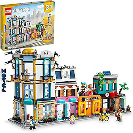 LEGO® Creator 3’ü 1 Arada Ana Cadde 31141-9 Yaş ve Üzeri Çocuklar için Oyuncak Bir Şehir, Art Deco Bina ve Alışveriş Caddesi İçeren Yaratıcı Oyuncak Yapım Seti