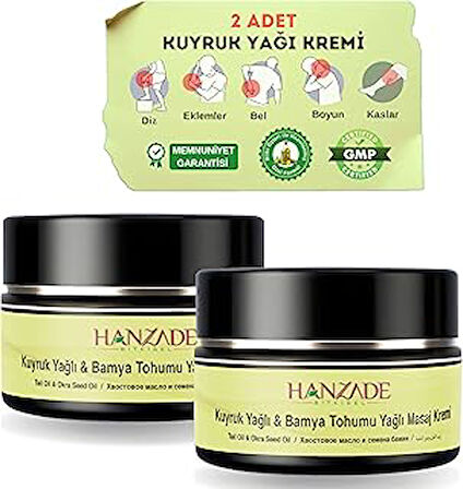 Bitkisel Kuyruk Yağlı & Bamya Tohumu Yağlı Ağrı Masaj Kremi Kas Eklem 100 ml x 2 Adet