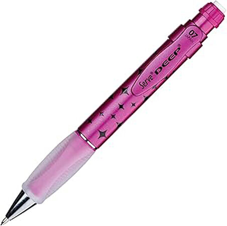 Deep Mekanik Kurşun Kalem 0.7 mm Metalik Pembe Pırıltı Deseni