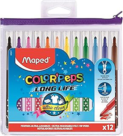 Maped Helix USA LONG LIFE YIKANABİLİR KEÇELİ KALEM 12'Lİ