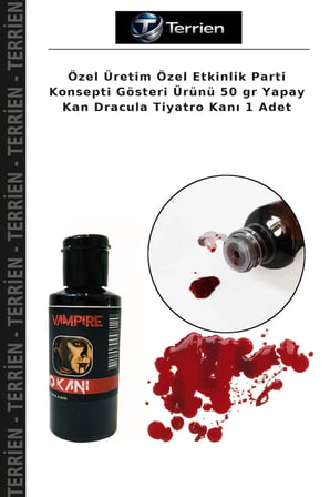 Özel Üretim Özel Etkinlik Parti Konsepti Gösteri Ürünü 50 gr Yapay Kan Dracula Tiyatro Kanı 1 Adet