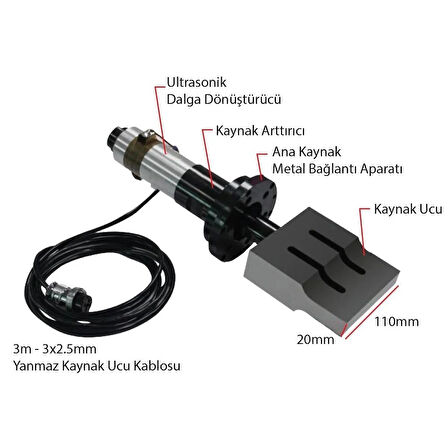 Dohre HC-CS2000E Ultrasonik Kaynak Makinası Set Horn 20Khz 2000W Maske Tek kullanımlık cerrahi önlükler, Makyaj eldivenleri, Dokuma olmayan çantalar, Hijyenik pedler, Çocuk bezleri vb.