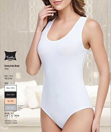 Tutku 0149 Beyaz Geniş Askı Çıtçıtlı Bady