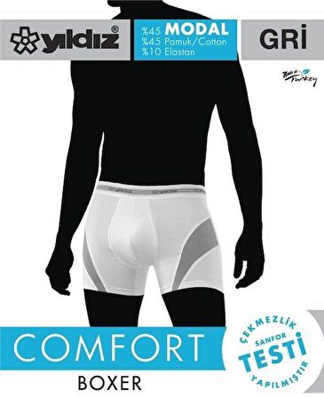 Yıldız 117 Gri Comfort Boxer Modal