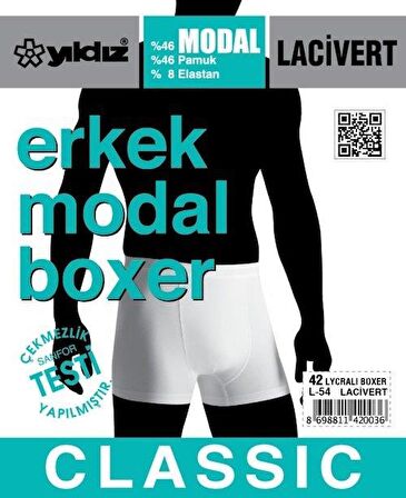 Yıldız 42 Lacivert Modal Likralı Boxer