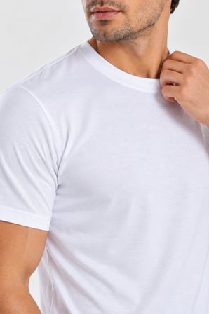 Yıldız Erkek Premium %100 Pamuklu Süprem Bisiklet Yaka Kısa Kollu T-shirt/Fanila/Atlet